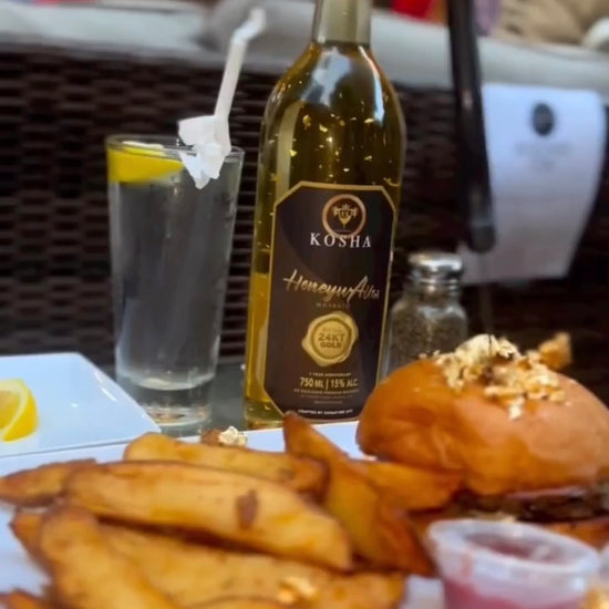 Enjoying 24KT Gold Honeywater Moscato at Mo Better Brews Restaurant (not a menu item)